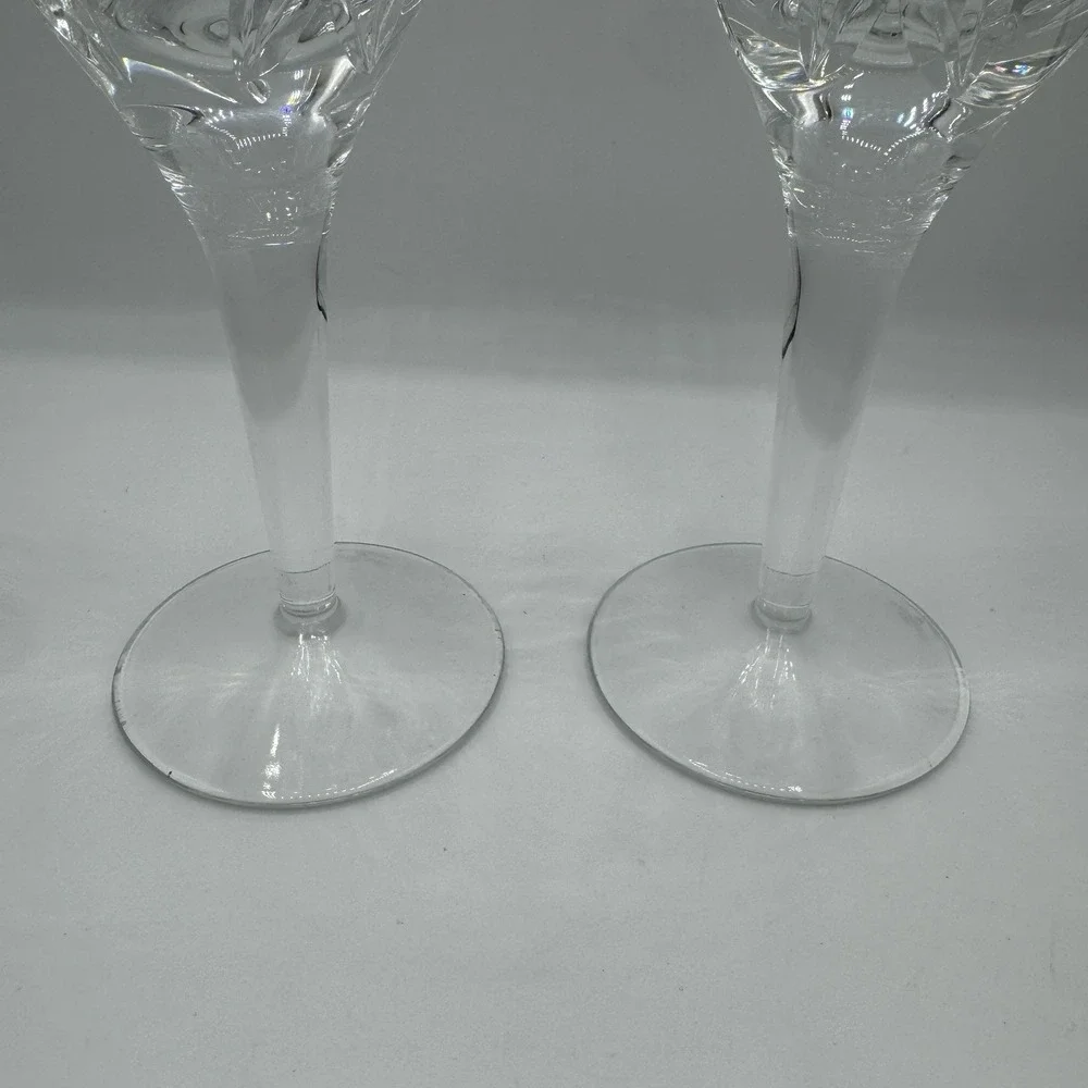 SET OF 2 WATERFORD JOHN ROCHA SIGNATURE 8.25 INCHES TALL WHITE WINE STEM GLASSES